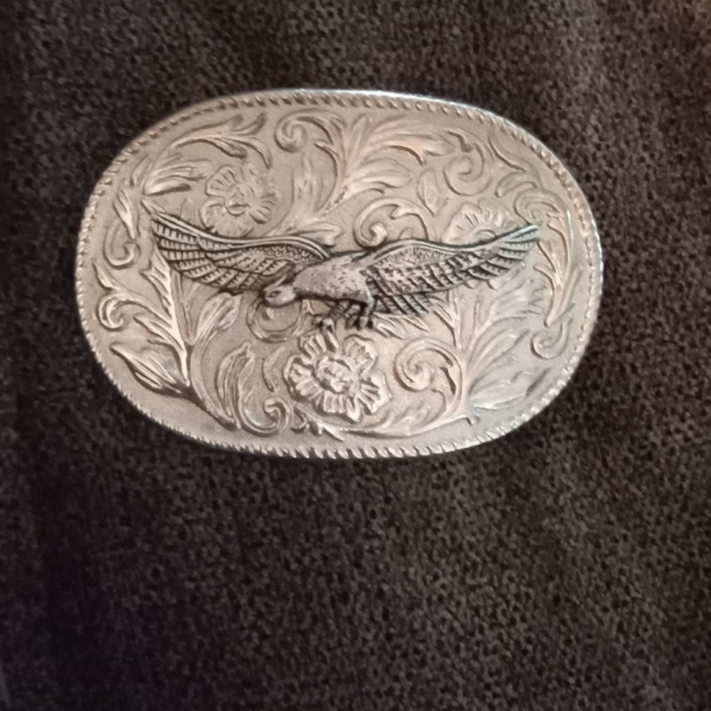 Bald Eagle Silver Belt Buckle